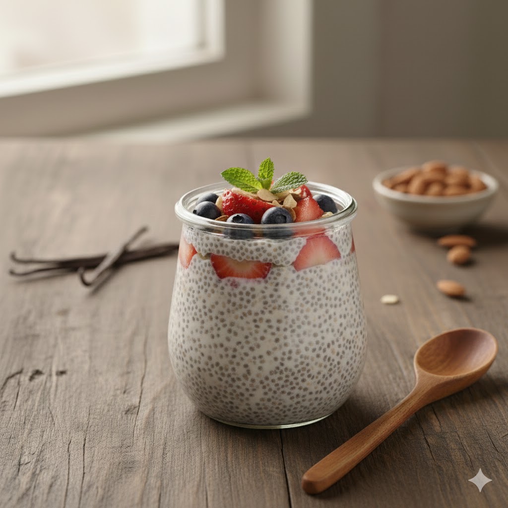 Recette : Chia pudding lait d’amande & vanille