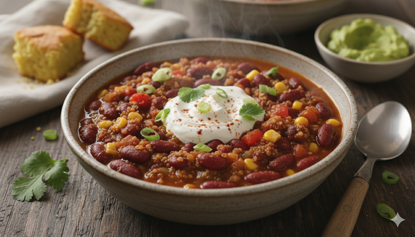 Recette : Chili doux haricots rouges & quinoa